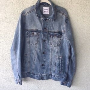 𝅺Jean jacket laura brodigan with Mercedes Benz car rainbow emblem Unisex